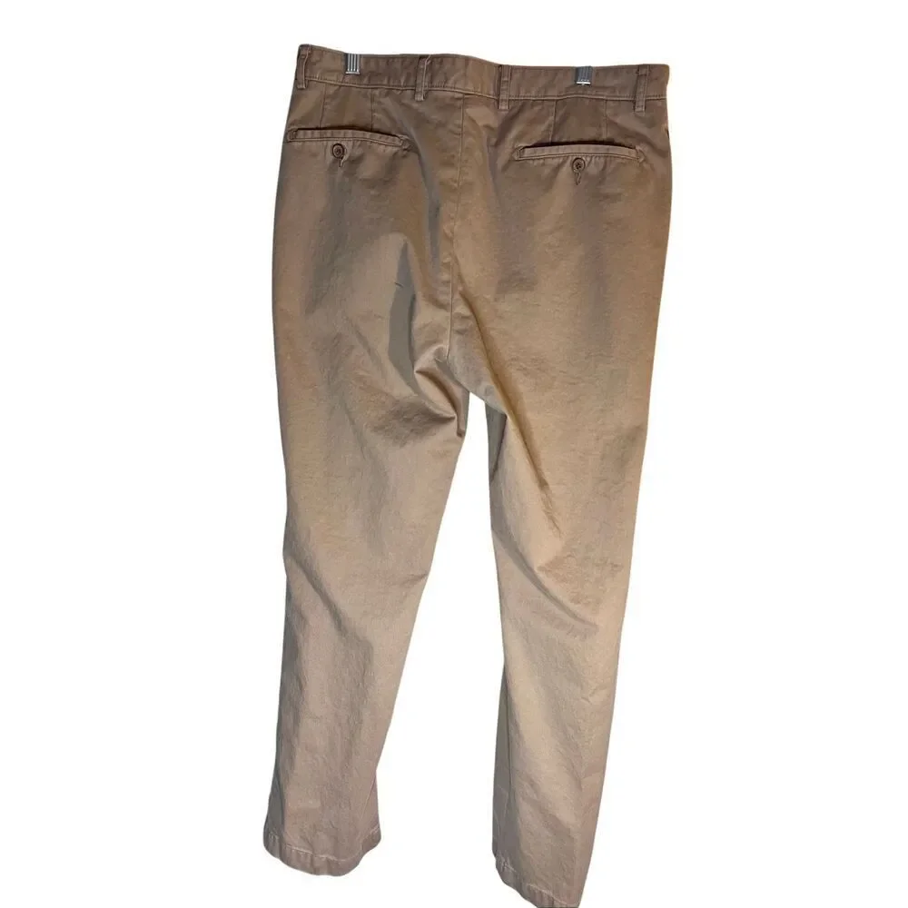 Daniel Cremieux Men’s Dress Pants Khaki Stretch Flat Front Size 34X32